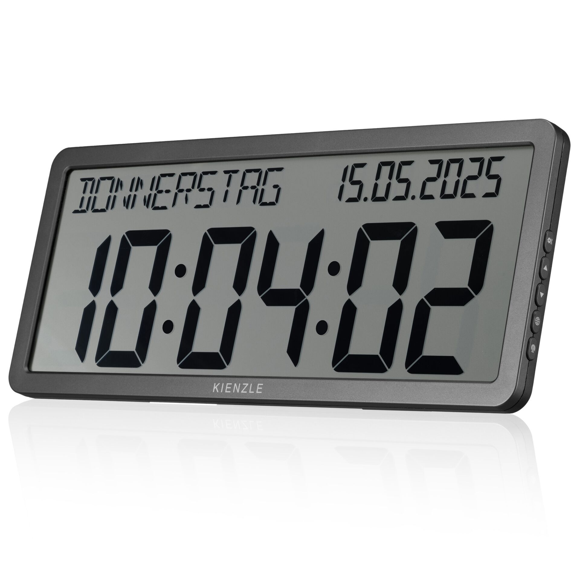 digital clock, Wanduhr, LED-Anzeige, große Ziffern, schwarzer Rahmen