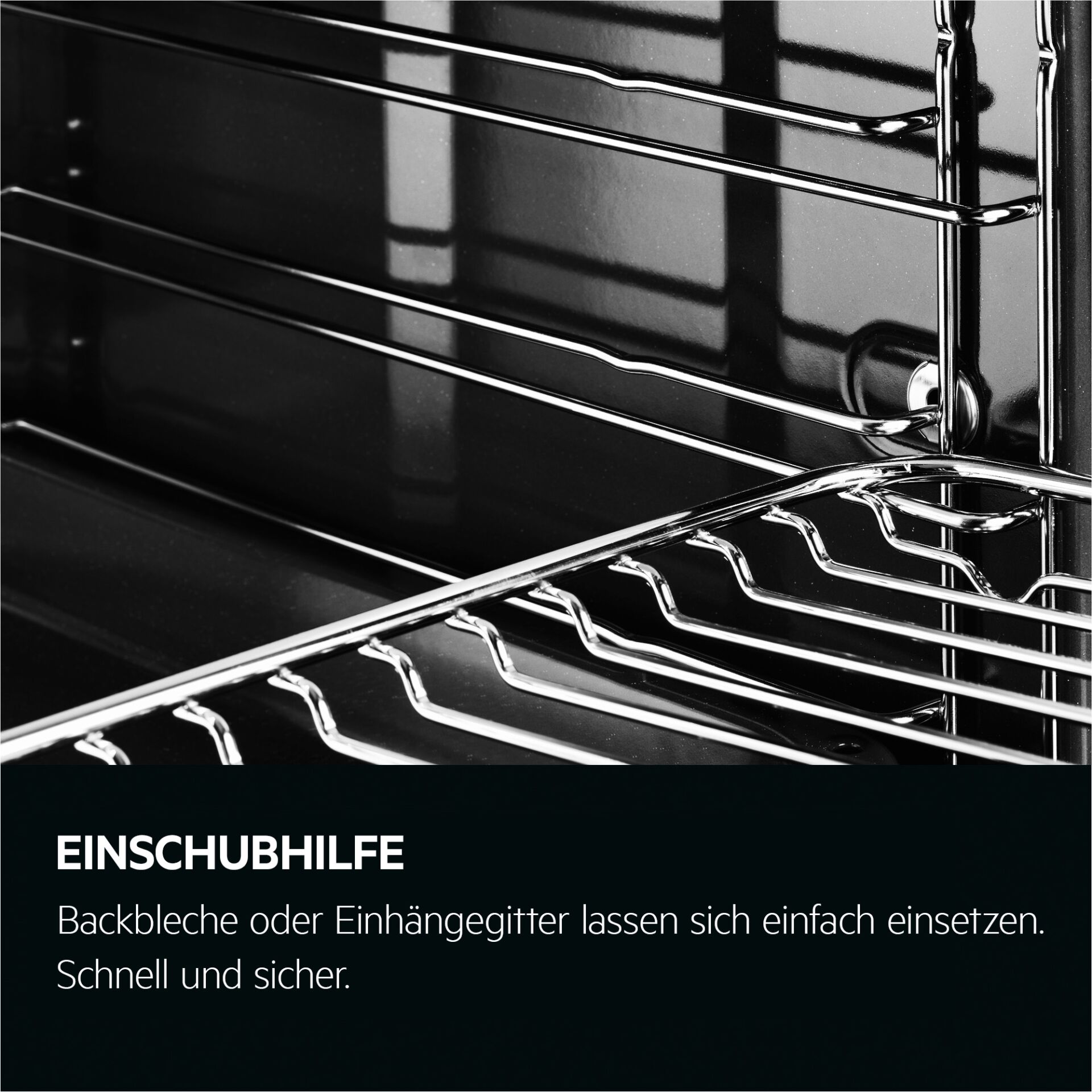 Backblech, Einschubhilfe, Schienen, Ofenrost, Metall