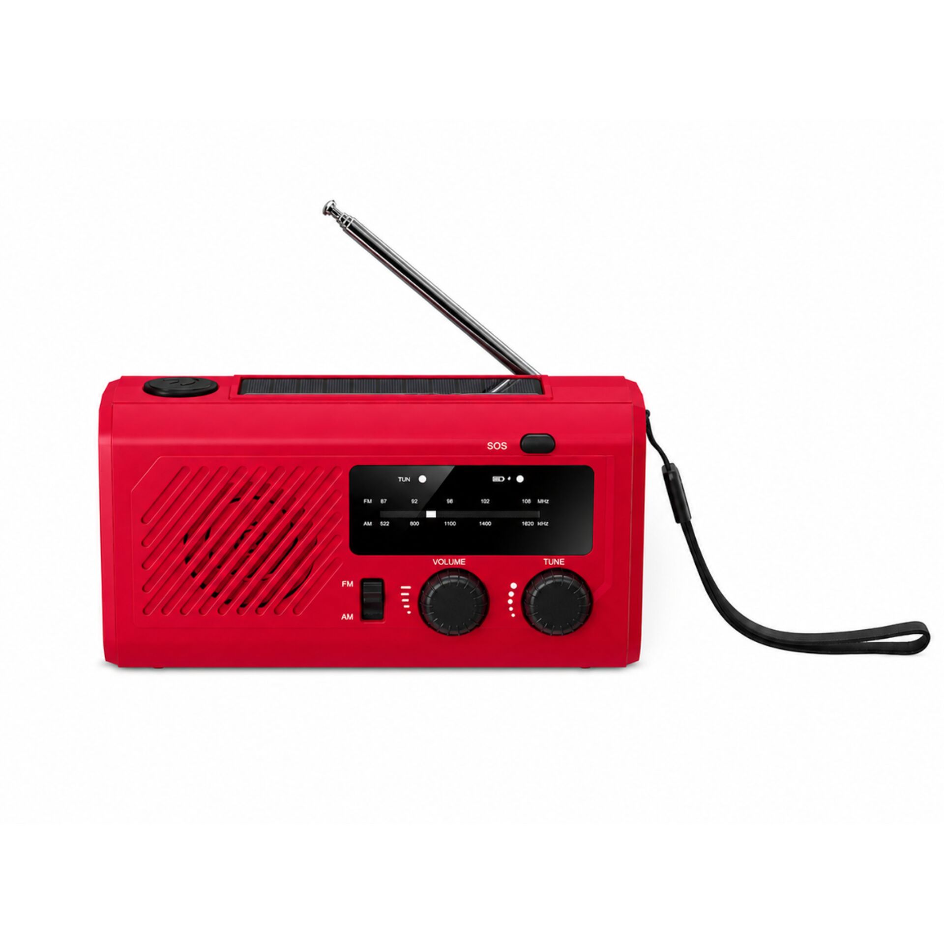 radio, rot, portabel, antenne, bedienelemente