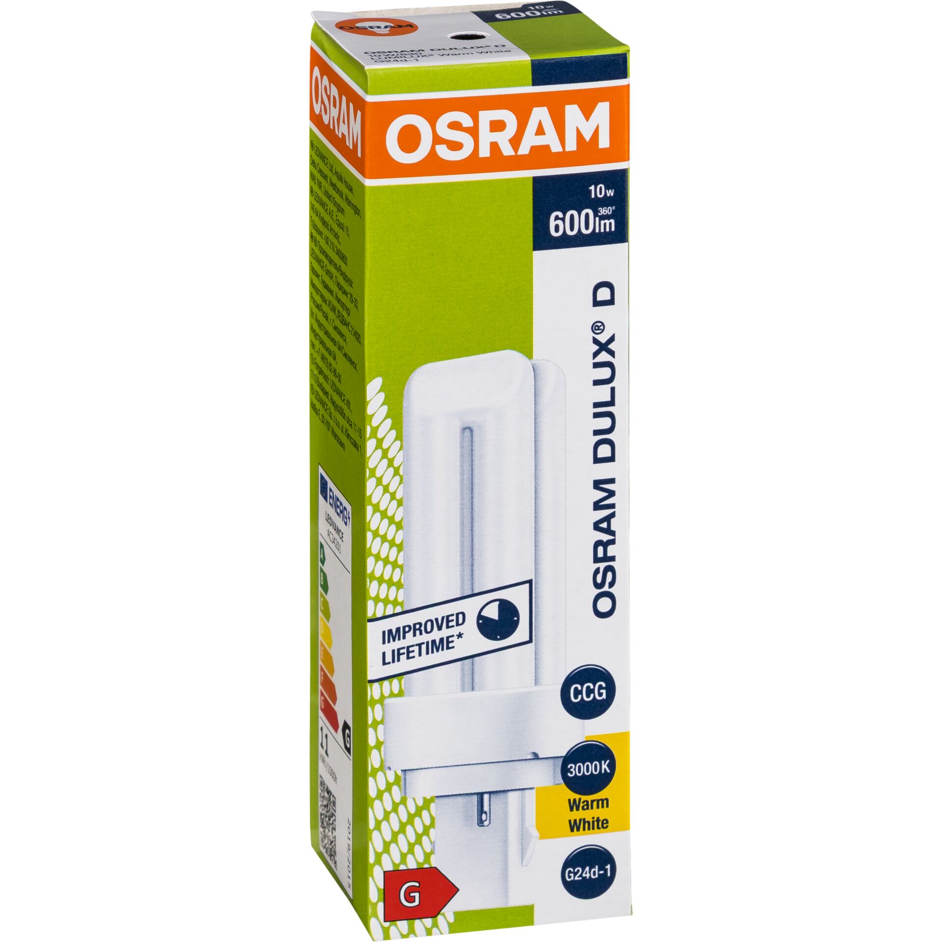 Osram DULUX D Energiesparlampe  10W/830 G24D-1 FS1