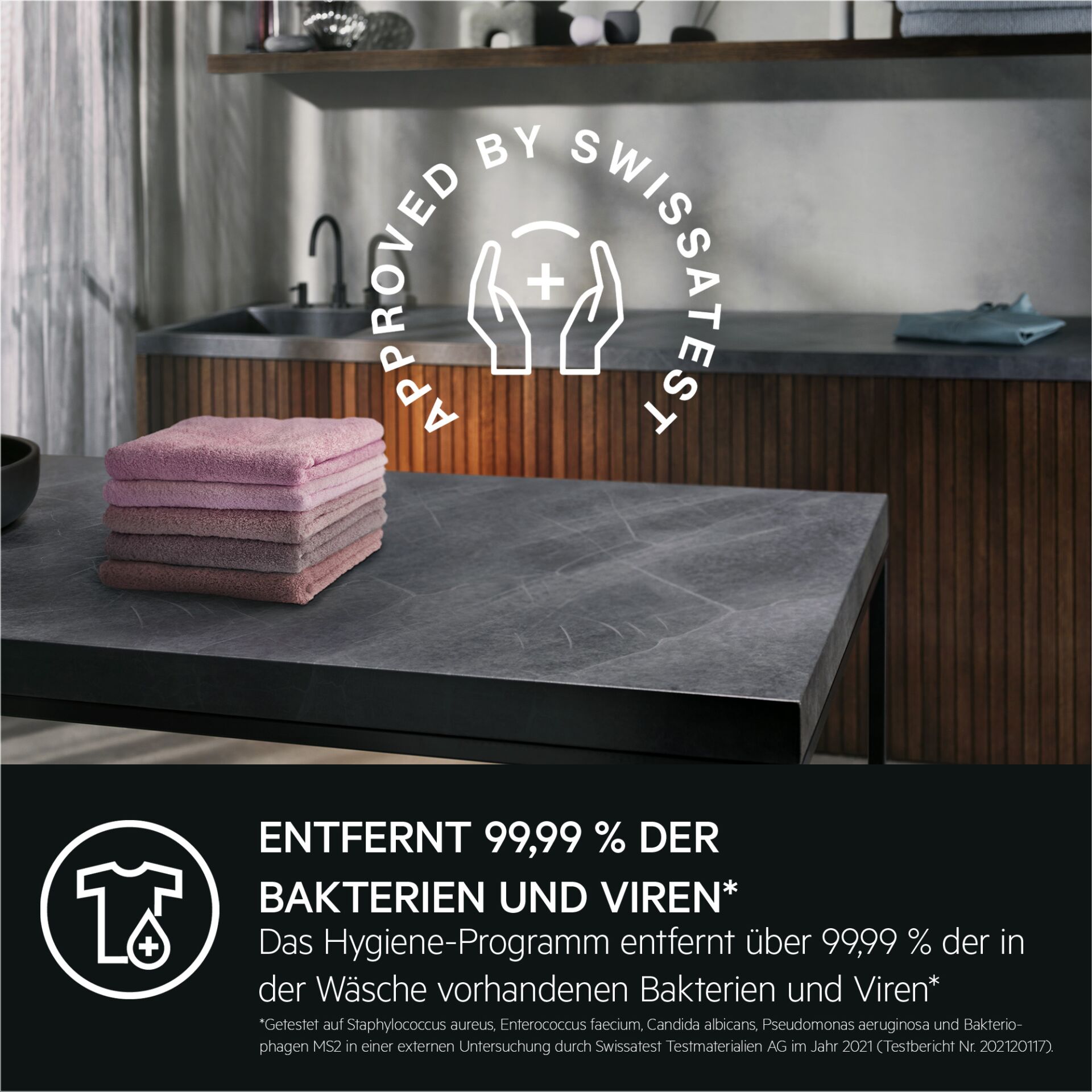 Handtücher, rosafarbene Handtücher, Küche, gefaltete Handtücher, Reinigungstücher