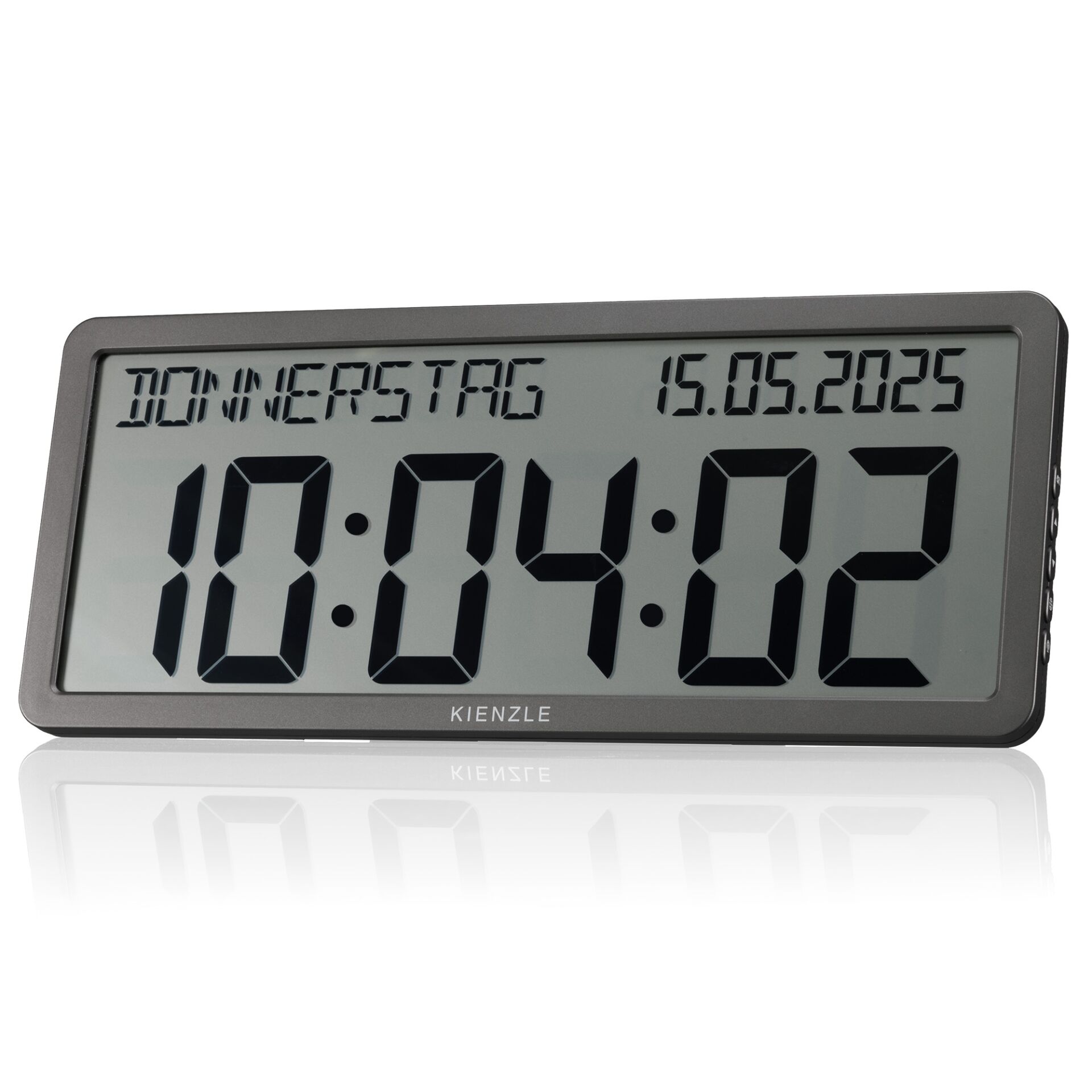 digitaler Uhr, Wecker, LCD-Anzeige, rechteckig, grau