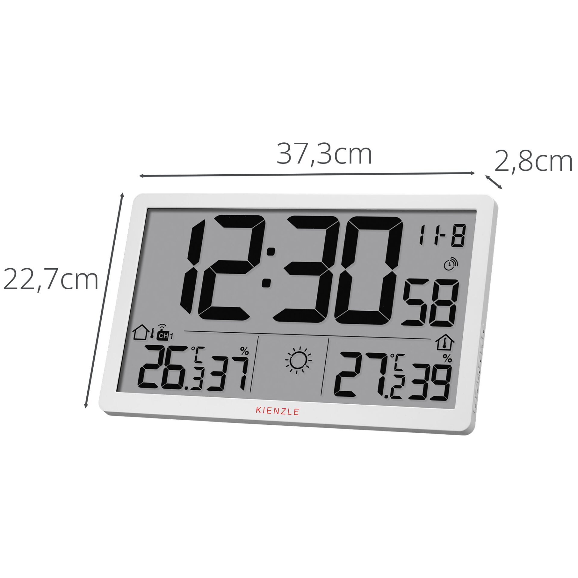 digital clock, Wecker, LCD-Anzeige, Wetteruhr, rechteckiger Rahmen