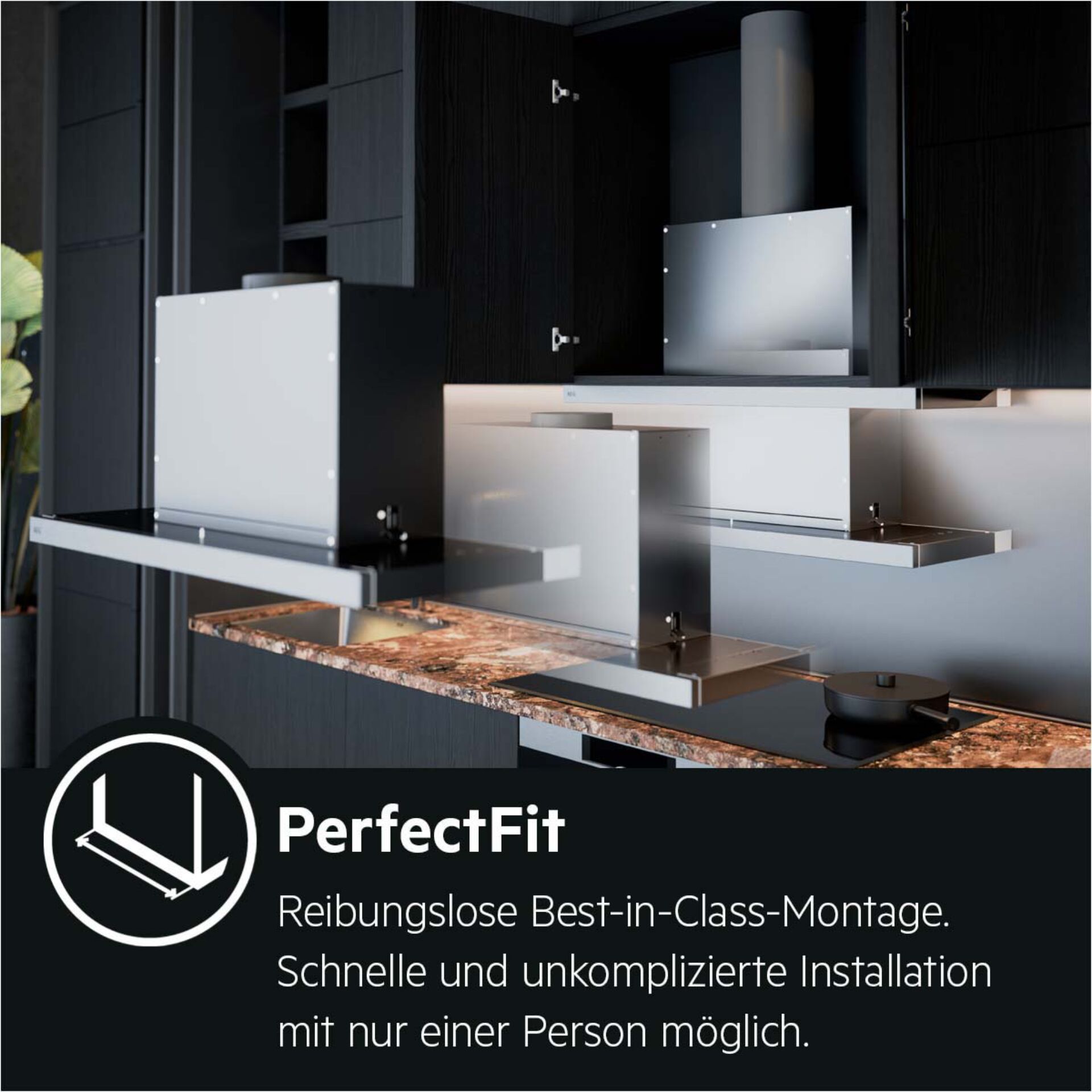 kitchen, modern kitchen, handleless, gray-silver, built-in kitchen