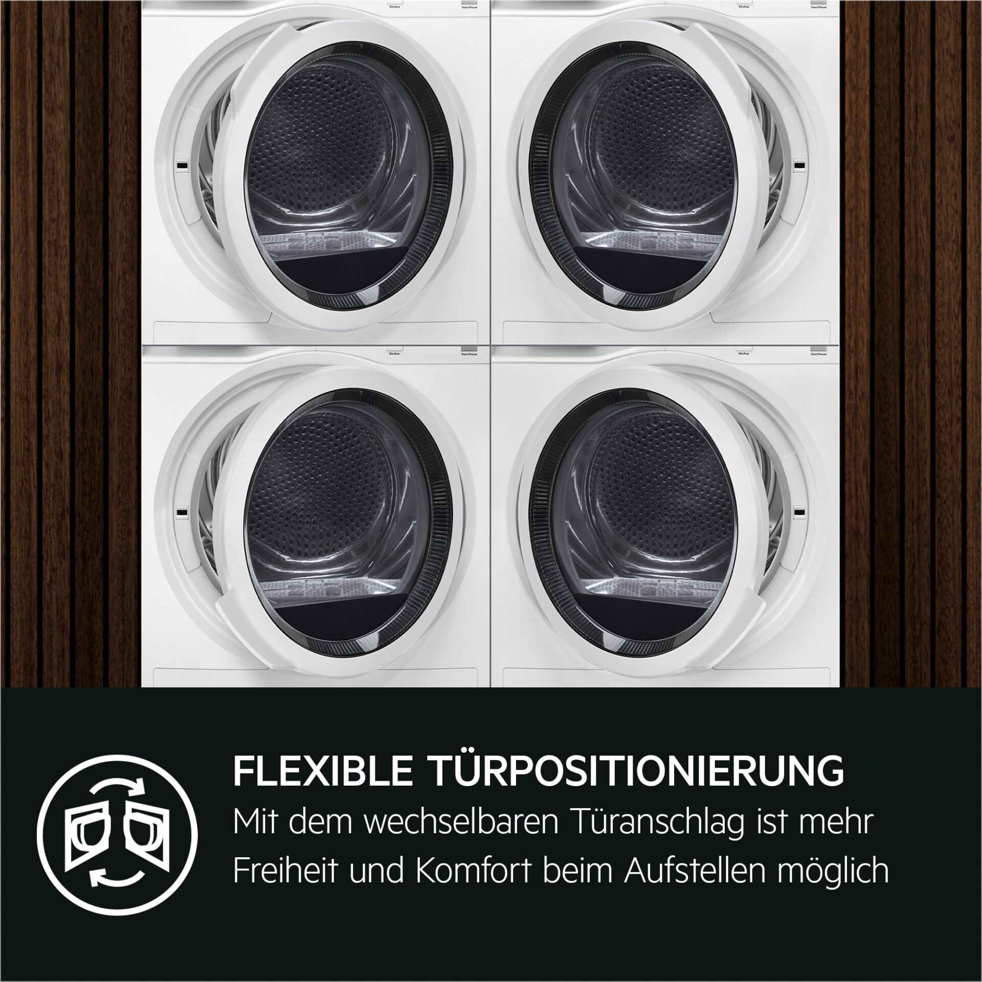 Waschmaschine, Trockner, Frontlader, Weiß, Stacked