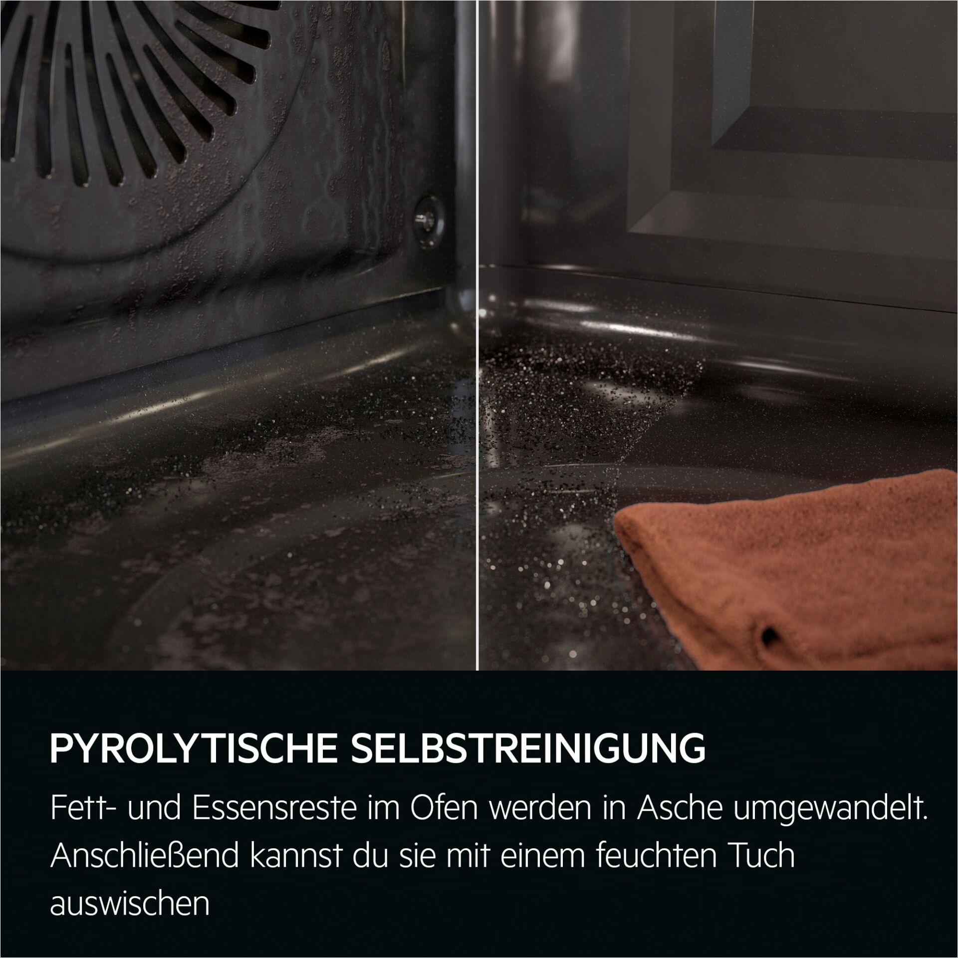 Pyrolyse, Selbstreinigung, Ofen, Backofen, Asche