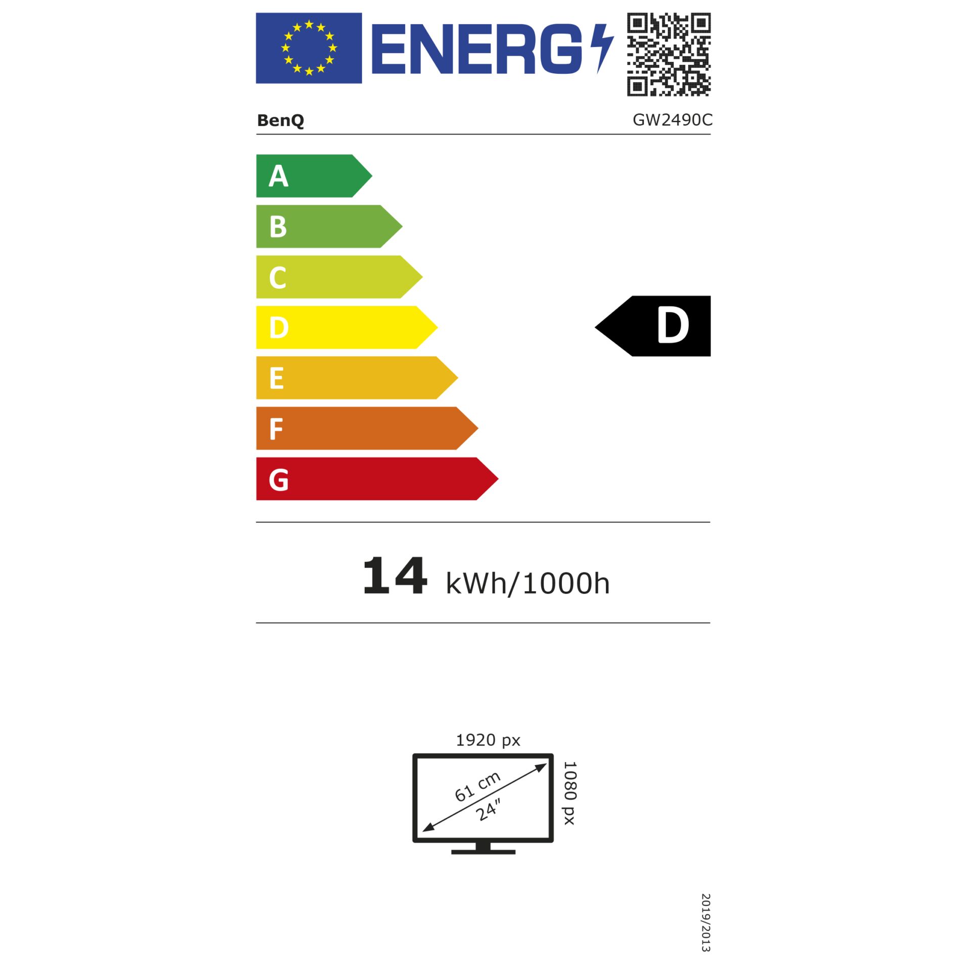 BenQ GW2490C – Energieeffizienzklasse D