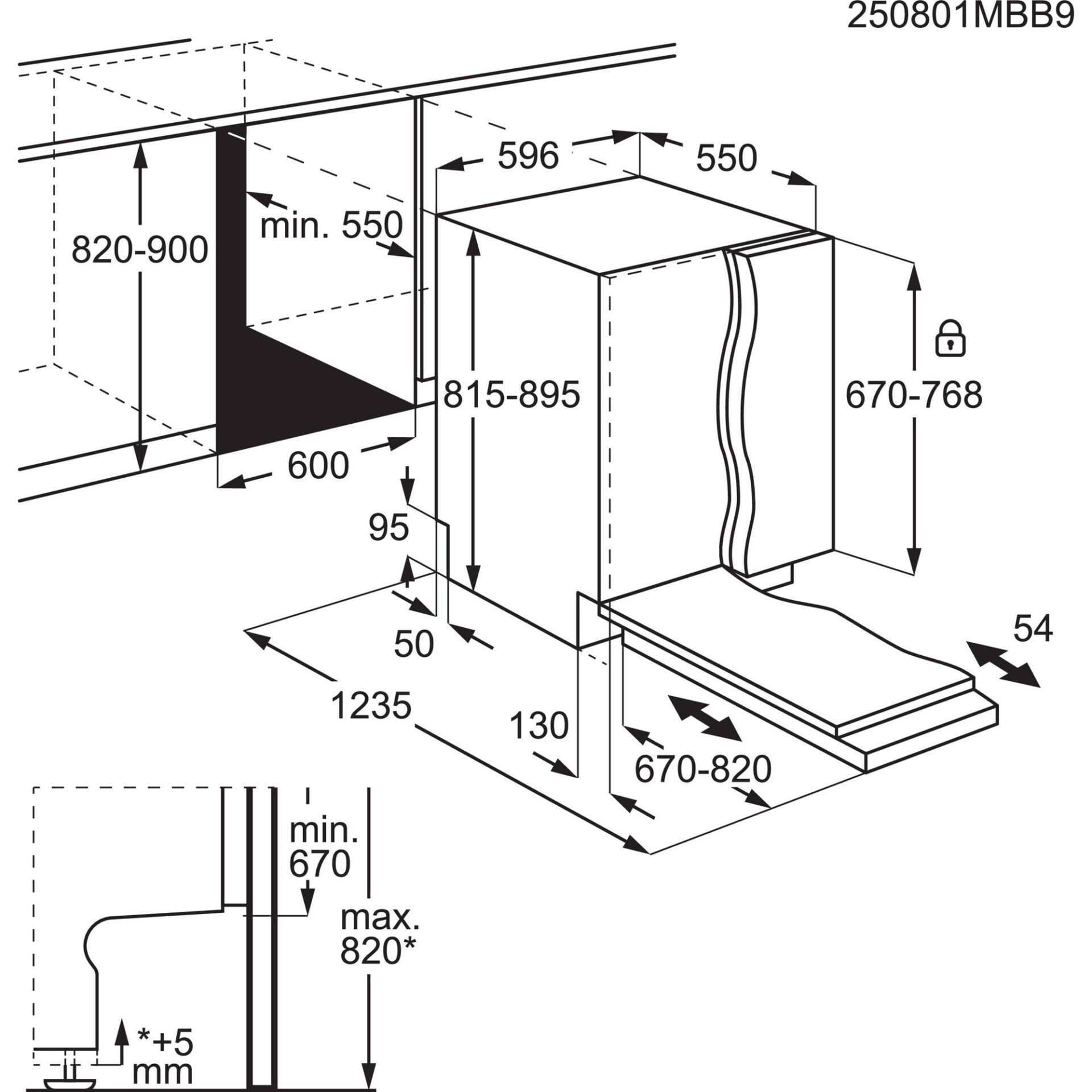 Kühlschrank, Küchengerät, Einbaugerät, Schwarz, Schranktür-Detail