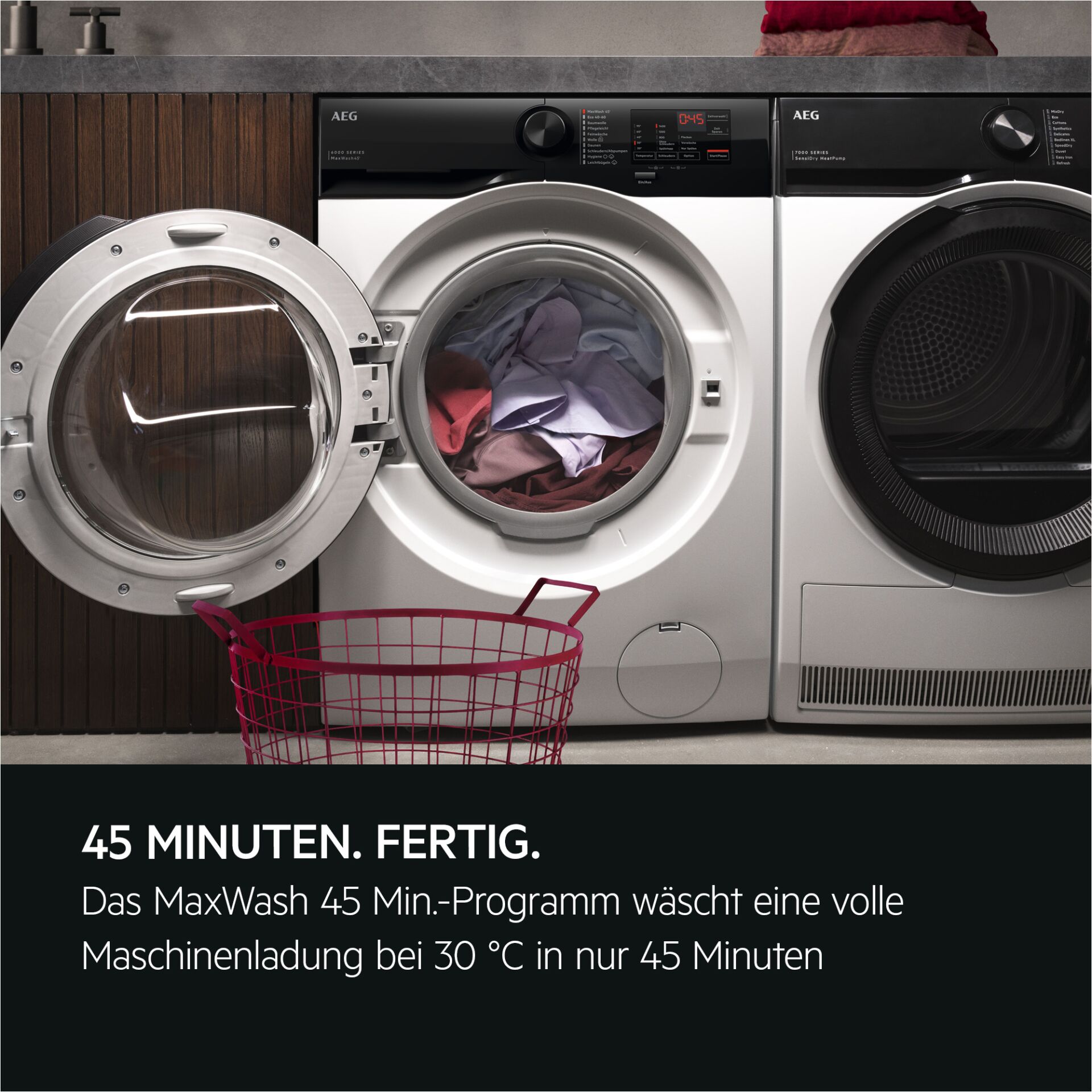Waschmaschine, Frontlader, Waschküche, Buntwäsche, 50%-Faltbalken?