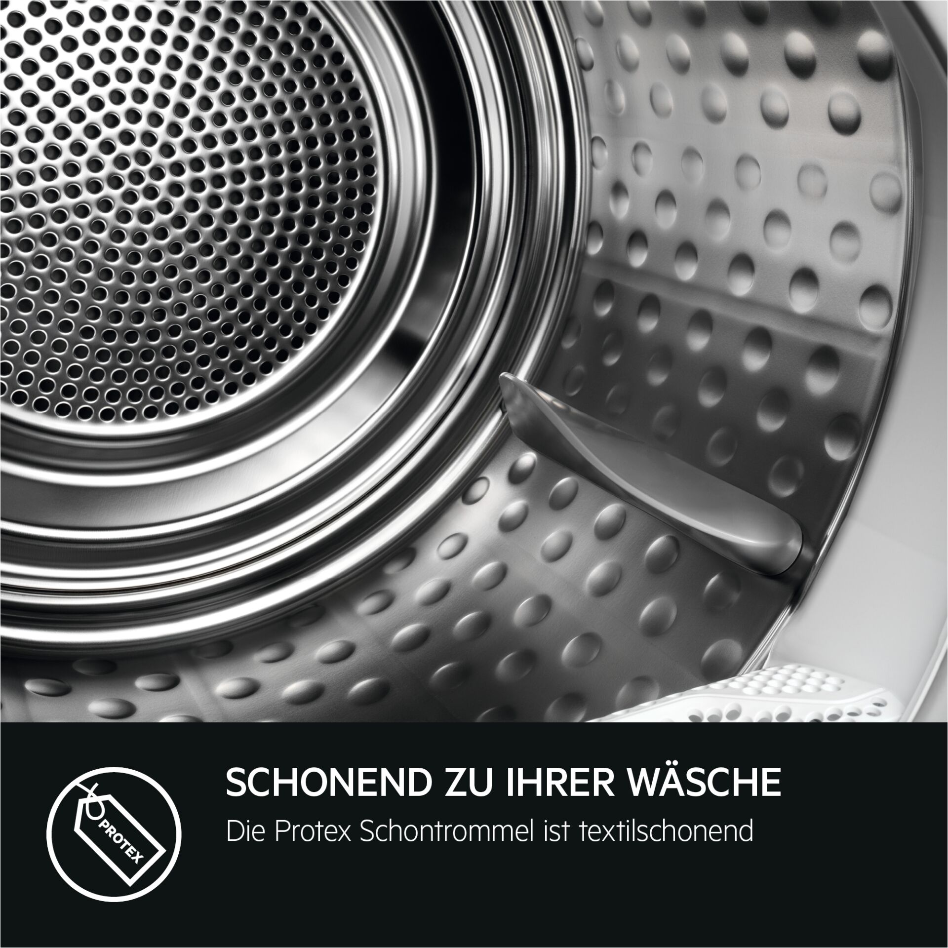 Waschmaschine, Trommel, Metall, Perforation, Beschriftung